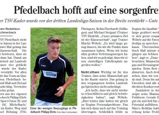 Vorschau der Hohenloher Zeitung auf die kommende Landesliga Saison 2019/20