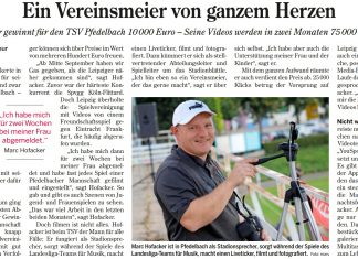 Bericht aus der Hohenloher Zeitung zum Gewinn der 10.000 Euro