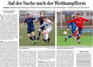 Bericht aus der Hohenloher Zeitung über die Vorbereitung auf die Rückrunde