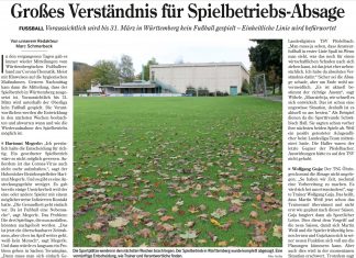 Fußball – Stimmen zur Spielbetriebs-Absage