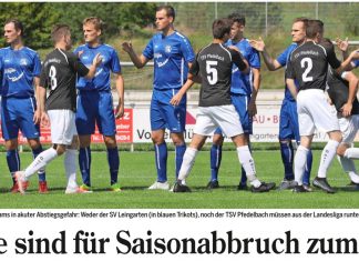 Fußball – Bericht aus der Hohenloher Zeitung vom 13.05.2020 zum Vorschlag die Saison abzubrechen
