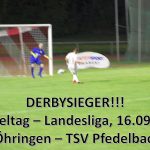 1. Mannschaft – Landesliga 6. Spieltag: TSG Öhringen – TSV Pfedelbach 0:1 (0:0)