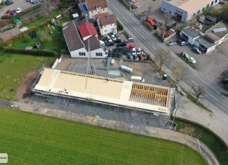 Neubau der Umkleidekabinen – Rundflug über die Baustelle