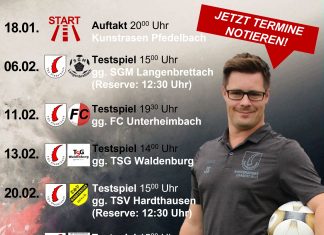 Vorbereitungsplan 2. Mannschaft Rückrunde Saison 2021/22