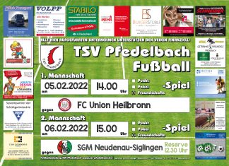 Vorbereitungsspiele: 1. und 2. Mannschaft am Wochenende 05./06.02. mit Heimspielen