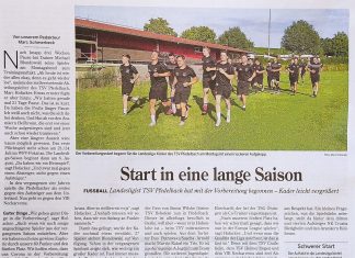 Bericht aus der Hohenloher Zeitung zum Trainingsauftakt der 1. Mannschaft