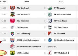 2. Mannschaft – Kreisliga A1 +++ Achtung+++ Spielverlegung +++ Achtung+++