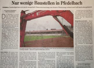 Bericht aus der Hohenloher Zeitung: Nur wenige Baustellen beim TSV Pfedelbach