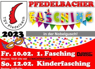 Pfedelbacher Fasching 2023 startet heute