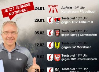 Vorbereitungsplan 2. Mannschaft Rückrunde Saison 2022/23