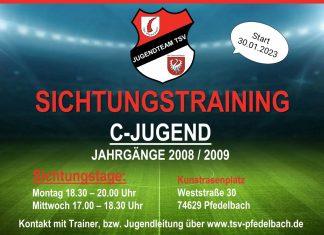 Sichtungstraining C-Jugend – Kommt vorbei!