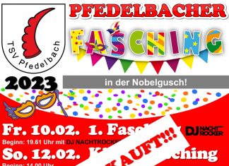 Pfedelbacher Fasching 2023 geht in die heiße Phase – beide Veranstaltungen AUSVERKAUFT!!!