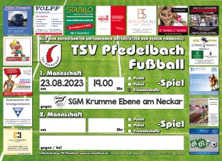 1. Mannschaft – Testspiel am Mittwoch gegen SGM Krumme Ebene am Neckar