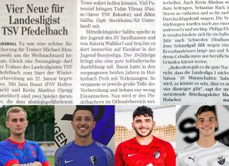 Vier Neue für Landesligist Pfedelbach – Ein Bericht aus der Hohenloher Zeitung vom 30.12.2023