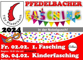 Kartenvorverkauf für den Pfedelbacher Fasching 2024 beginnt