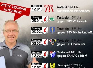 Vorbereitungsplan 2. Mannschaft Rückrunde Saison 2023/24