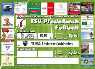 1. Mannschaft am Mittwoch mit Testspiel bei TURA Untermünkheim