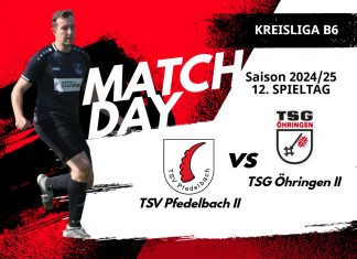 2. Mannschaft – Kreisliga B6 Vorbericht 12. Spieltag: TSV Pfedelbach II – TSG Öhringen II