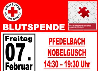 Blutspende am Freitag, 07.02.2025 – Erstspender dringend gesucht