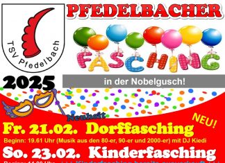 Restkarten für den Dorffasching am Freitag an der Abendkasse