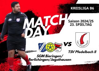 2. Mannschaft – Kreisliga B6 Vorbericht 23. Spieltag: SGM Bieringen/Berlichingen/Jagsthausen – TSV Pfedelbach II