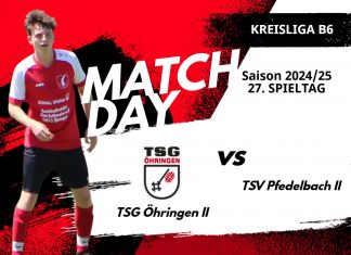 2. Mannschaft – Kreisliga B6 Vorbericht 27. Spieltag: TSG Öhringen II – TSV Pfedelbach II