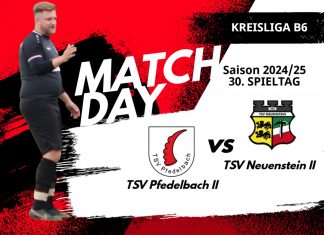 2. Mannschaft – Kreisliga B6 Vorbericht 30. Spieltag: TSV Pfedelbach II – TSV Neuenstein II