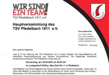 Jahreshauptversammlung des TSV Pfedelbach