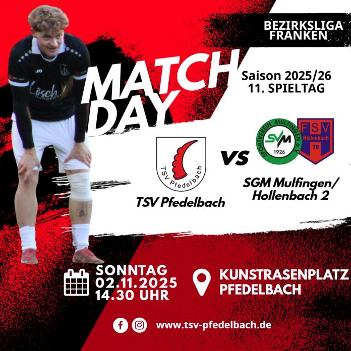 1. Mannschaft – Bezirksliga Vorbericht 11. Spieltag: TSV Pfedelbach – SGM Mulfingen/Hollenbach II
