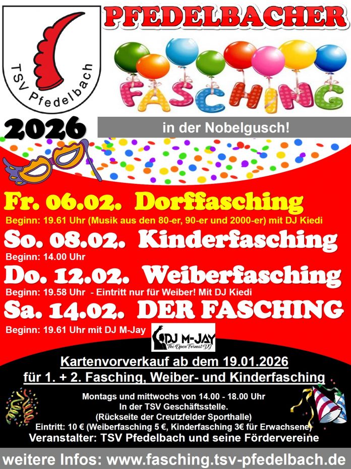 Pfedelbacher Fasching 2026