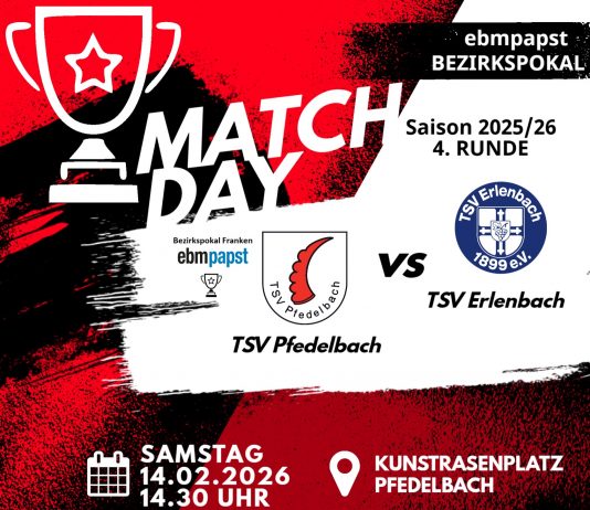 1. Mannschaft – Vorbericht 4. Runde ebm-papst-Bezirkspokal Franken: TSV Pfedelbach – TSV Erlenbach