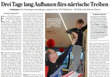 Pressebericht aus der Hohenloher Zeitung vom 05.02.2026 zum Pfedelbacher Fasching, der am kommenden Freitag beginnt