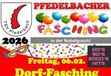 Am Freitag findet der Pfedelbacher Dorffasching statt!