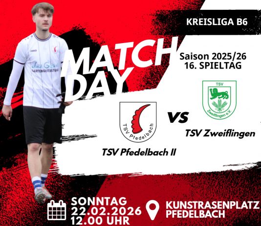 2. Mannschaft – Kreisliga B6 Vorbericht 16. Spieltag: TSV Pfedelbach II – TSV Zweiflingen