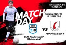 2. Mannschaft – Kreisliga B6 Vorbericht 17. Spieltag: SGM Niedernhall/Weissbach II – TSV Pfedelbach II