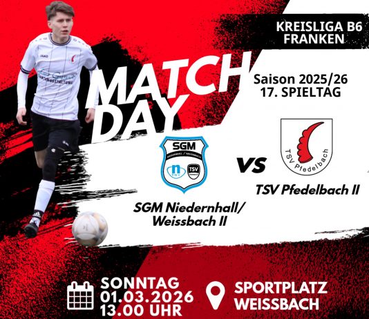 2. Mannschaft – Kreisliga B6 Vorbericht 17. Spieltag: SGM Niedernhall/Weissbach II – TSV Pfedelbach II