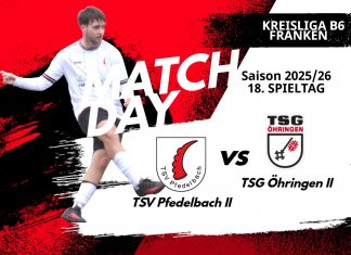 2. Mannschaft – Kreisliga B6 Vorbericht 18. Spieltag: TSV Pfedelbach II – TSG Öhringen II