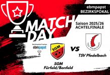 1. Mannschaft – Auslosung Achtelfinale ebm-papst-Bezirkspokal Franken: SGM Fürfeld/Bonfeld – TSV Pfedelbach