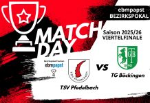 1. Mannschaft – Auslosung Viertelfinale ebm-papst-Bezirkspokal Franken: TSV Pfedelbach – TG Böckingen