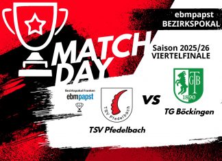 1. Mannschaft – Auslosung Viertelfinale ebm-papst-Bezirkspokal Franken: TSV Pfedelbach – TG Böckingen