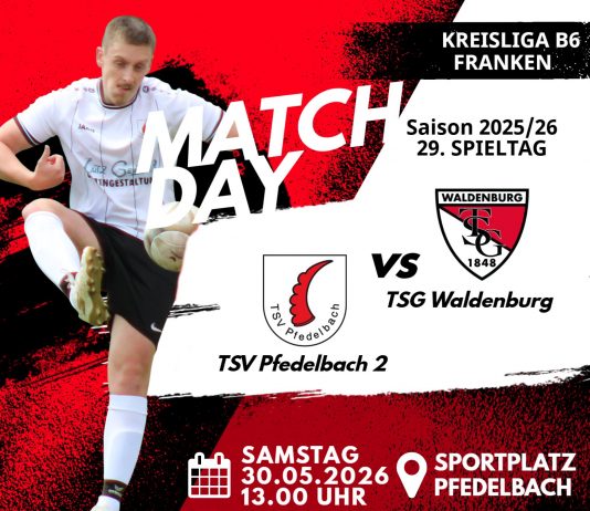 2. Mannschaft – Kreisliga B6 Vorbericht 29. Spieltag: TSV Pfedelbach II – TSG Waldenburg