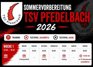 Vorbereitungsplan 1. Mannschaft Vorrunde Saison 2026/27