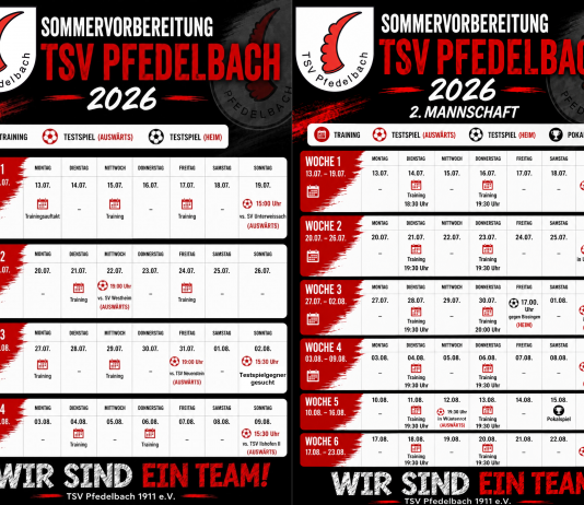 weitere Testspiele der 1. und 2. Mannschaft am Freitag, 31.07. und Sonntag, 02.08.2026