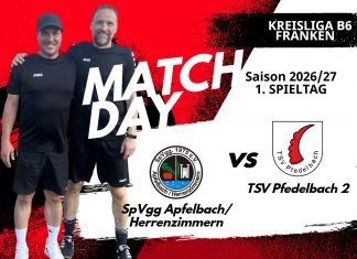 2. Mannschaft – Kreisliga B6 Franken Vorbericht 1. Spieltag: SpVgg Apfelbach/Herrenzimmern – TSV Pfedelbach 2