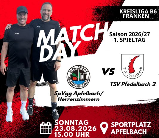 2. Mannschaft – Kreisliga B6 Franken Vorbericht 1. Spieltag: SpVgg Apfelbach/Herrenzimmern – TSV Pfedelbach 2
