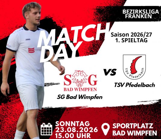 1. Mannschaft – Bezirksliga Franken Vorbericht 1. Spieltag: SG Bad Wimpfen – TSV Pfedelbach