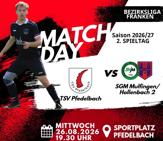 1. Mannschaft – Bezirksliga Vorbericht 2. Spieltag: TSV Pfedelbach – SGM Mulfingen/Hollenbach 2
