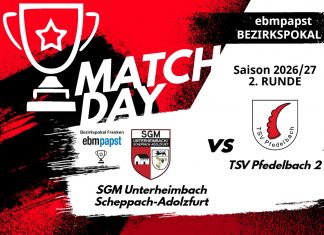 2. Mannschaft – 2. Runde ebm-papst-Bezirkspokal Franken: SGM Unterheimbach/Scheppach-Adolzfurt – TSV Pfedelbach 2 findet nun am 09.09.2026 statt!