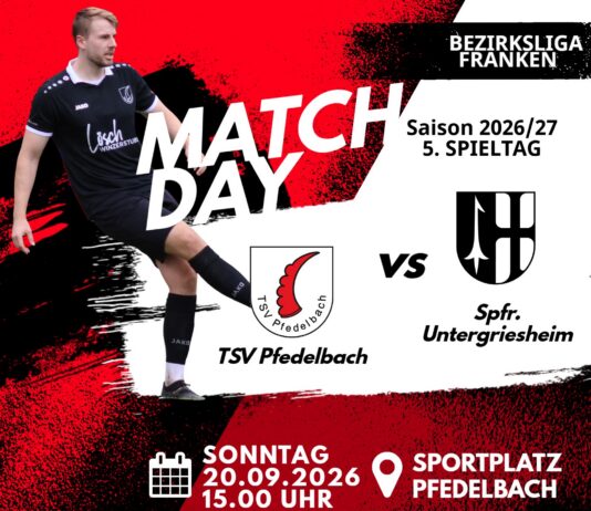 1. Mannschaft – Bezirksliga Vorbericht 5. Spieltag: TSV Pfedelbach – Spfr. Untergriesheim