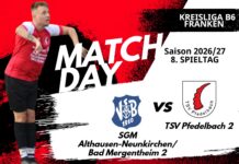 2. Mannschaft – Kreisliga B6 Franken Vorbericht 8. Spieltag: SGM Althausen-Neunkirchen/VfB Bad Mergentheim 2 – TSV Pfedelbach 2